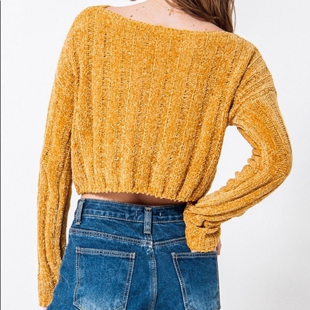 HP💗Mustard Cropped Boxy Sweater - Picture 2 of 6